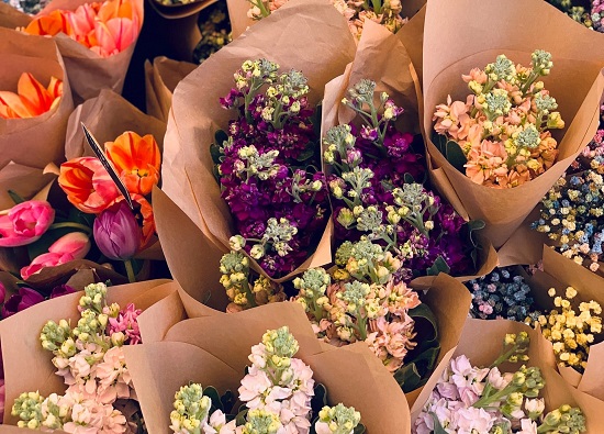 A beautiful flower bouquet in a floral shop