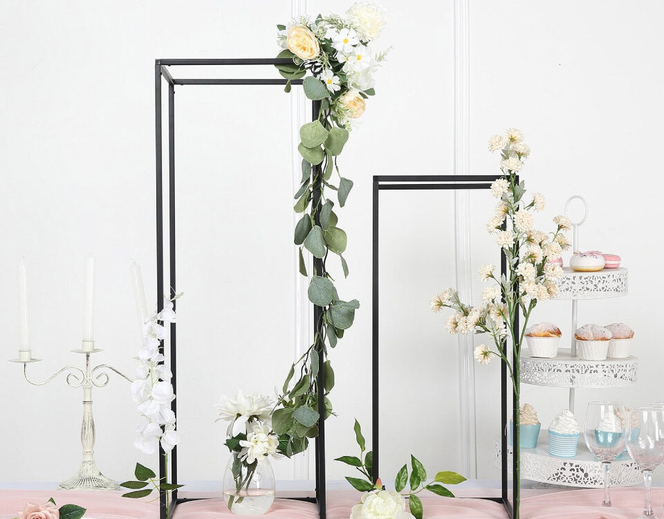 Flowers arranged in the racks